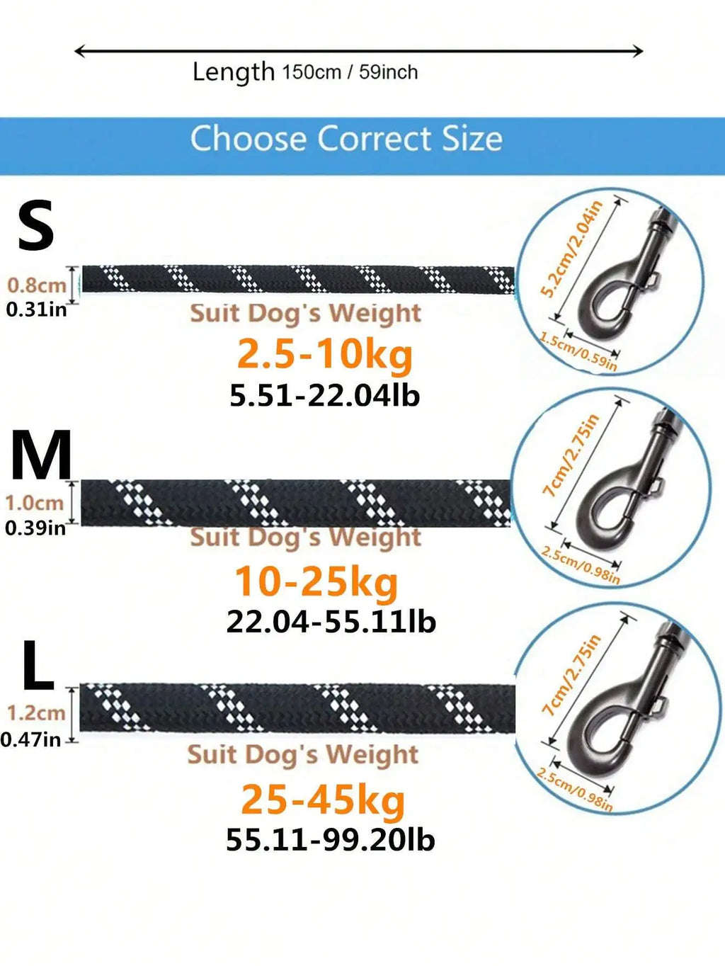 Everyday Rope Dog Leash - Reflective & Padded Grip