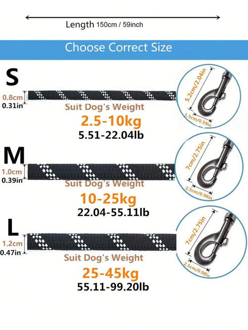 Everyday Rope Dog Leash - Reflective & Padded Grip